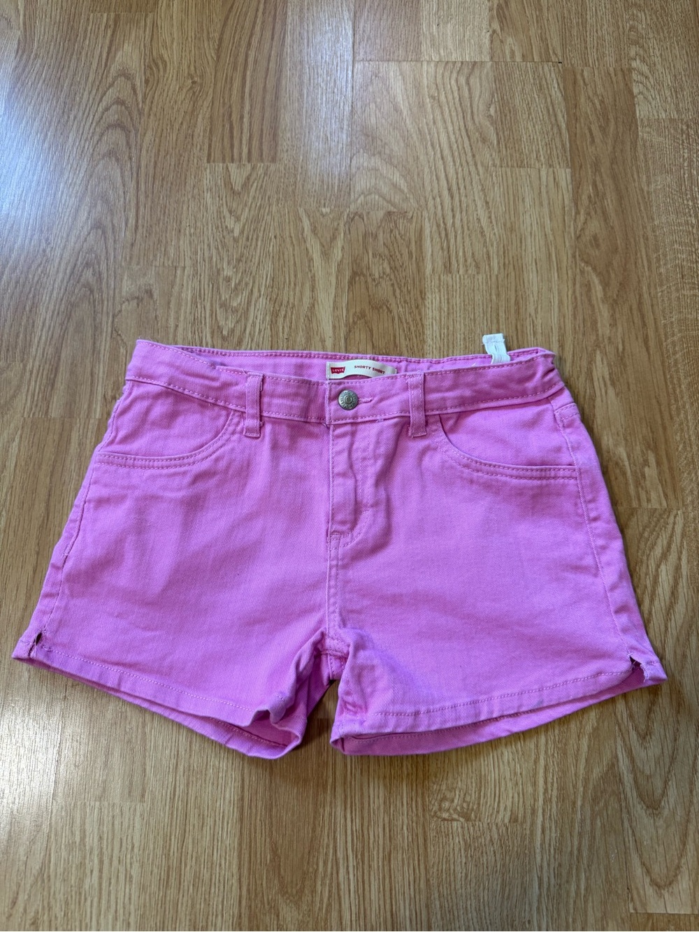 Levi's Girls Denim Shorty Shorts Pink - Size 14